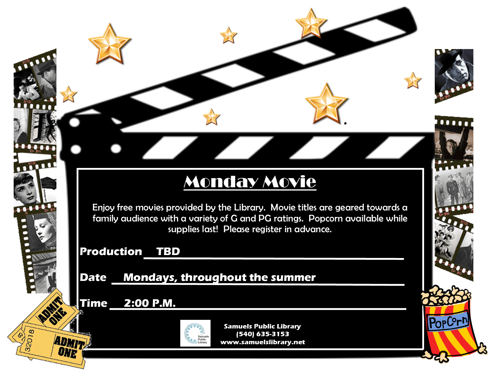 Come to Monday Movies this summer!