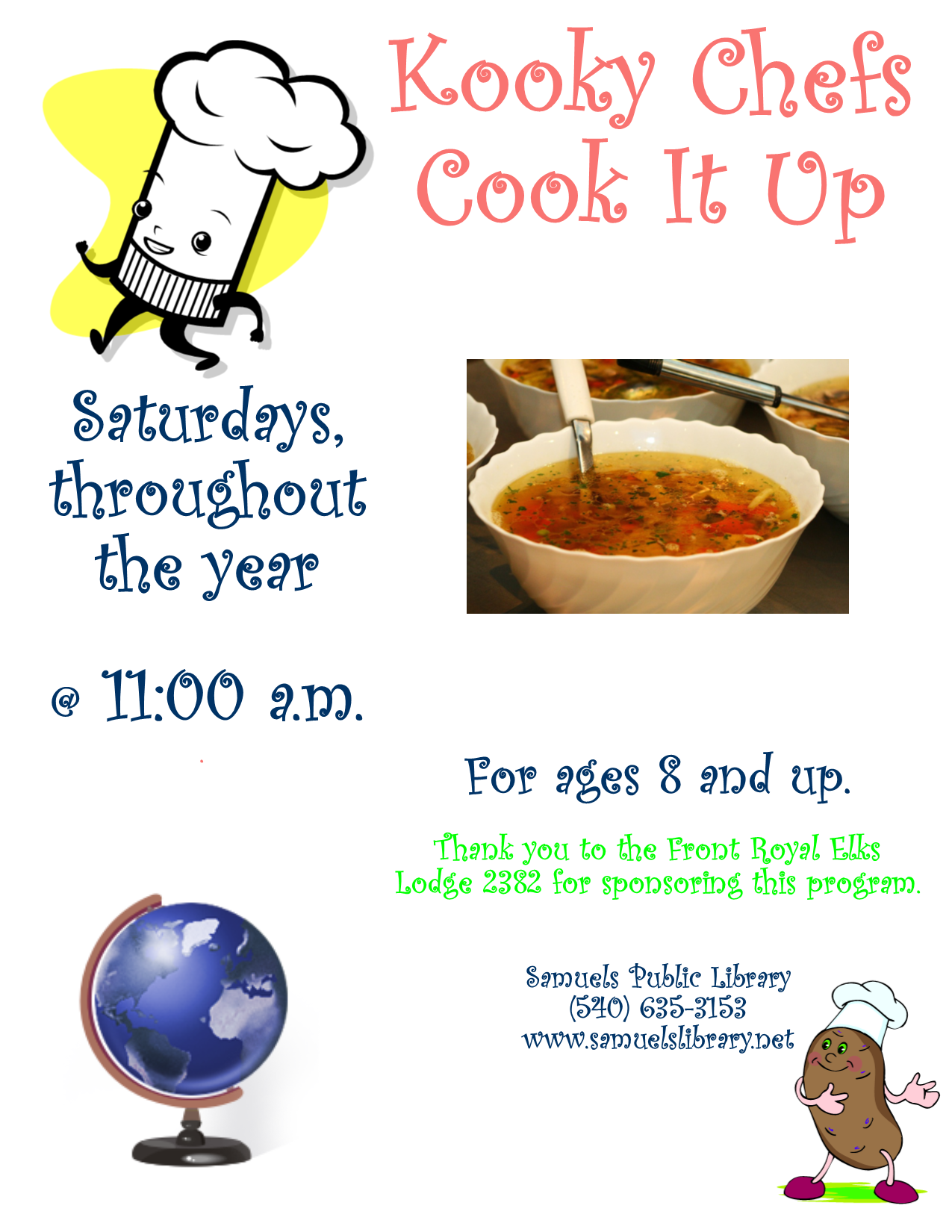 Kooky Chefs Saturday, May 9 at 11:00 A.M.