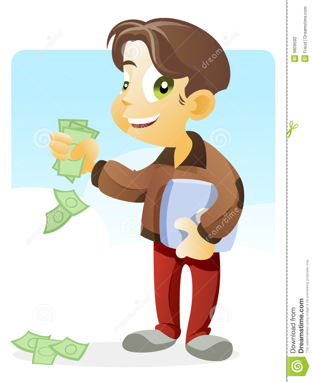 teen boy with money