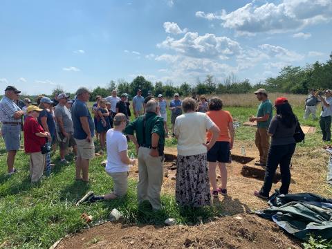 Photo of Archaeologist Matt Greer at Belle Grove Plantation