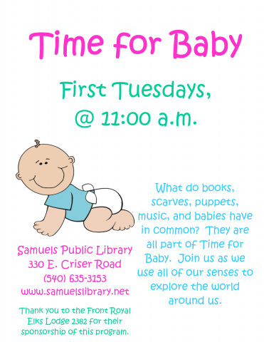 Time for Baby, Tuesday, April 7 at 11:00 A.M.