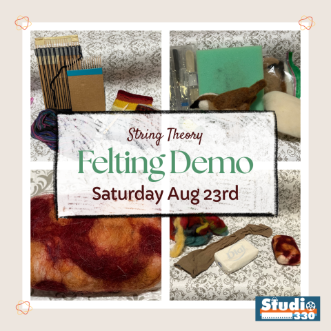 A graphic with 4 felting images.