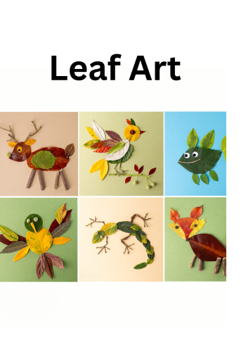 animals made out of leaves