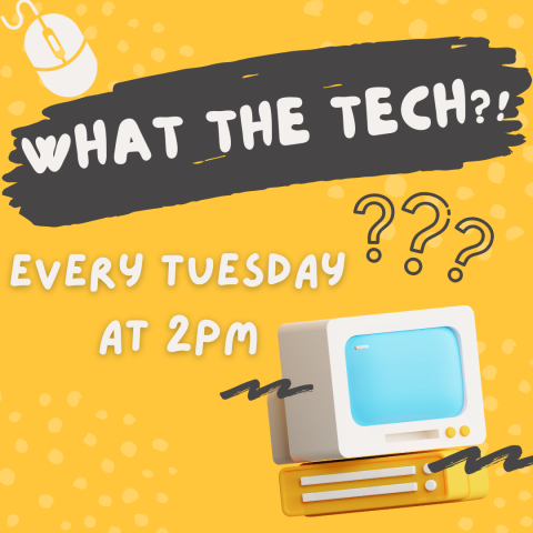 A computer on a bright yellow background