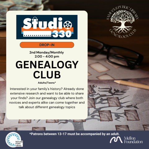 Genealogy Club event information.