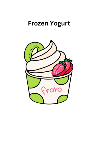 vanilla yogurt in green cup with strawberries