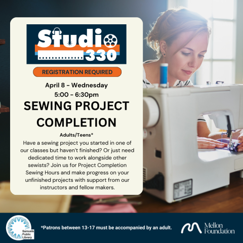 Lady using a sewing machine