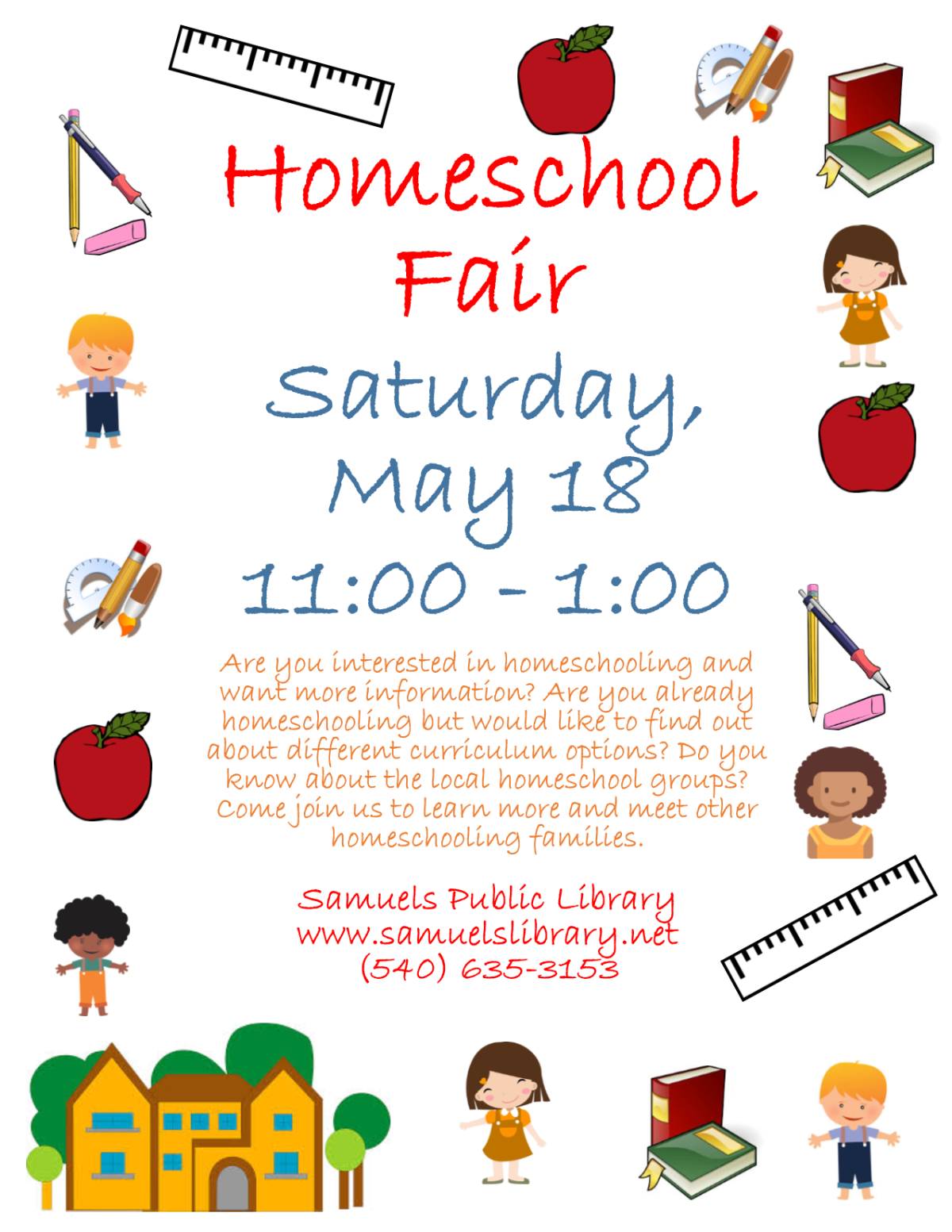 Homeschool Fair on Saturday, May 18