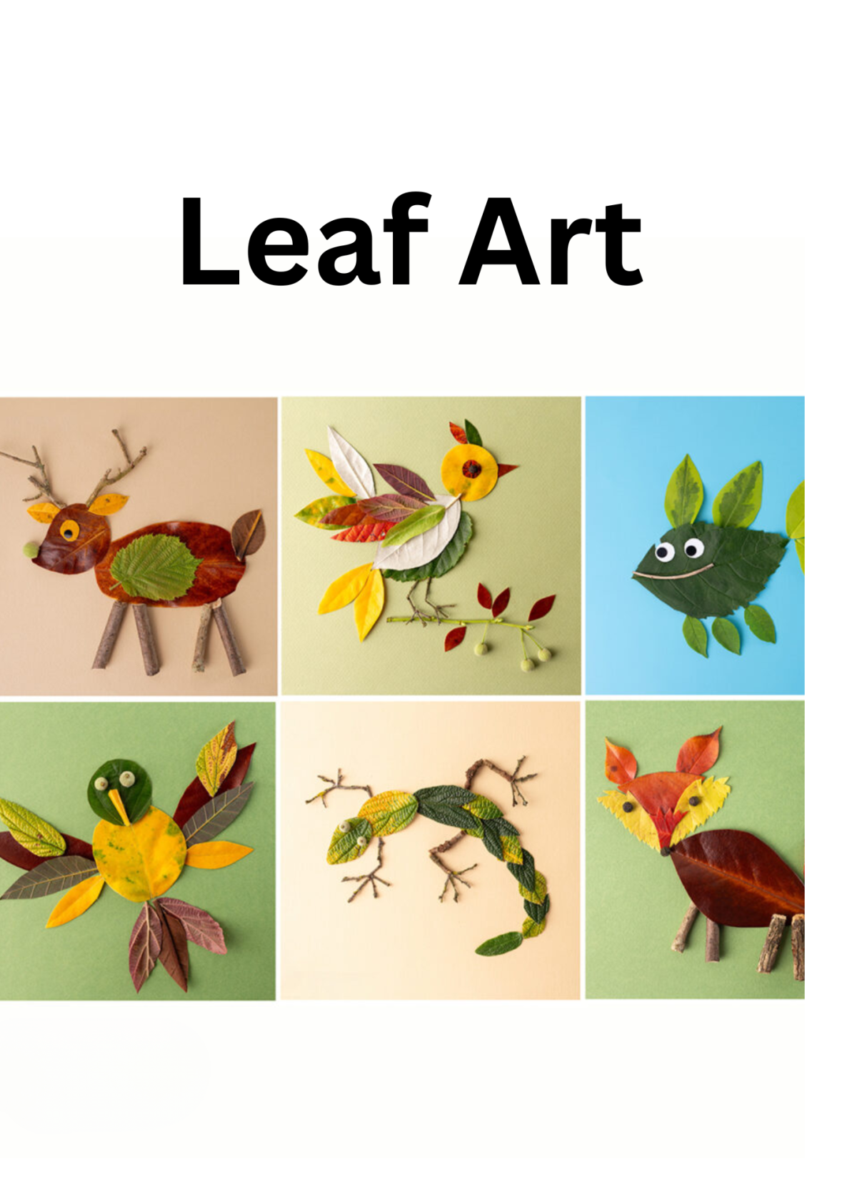 animals made out of leaves