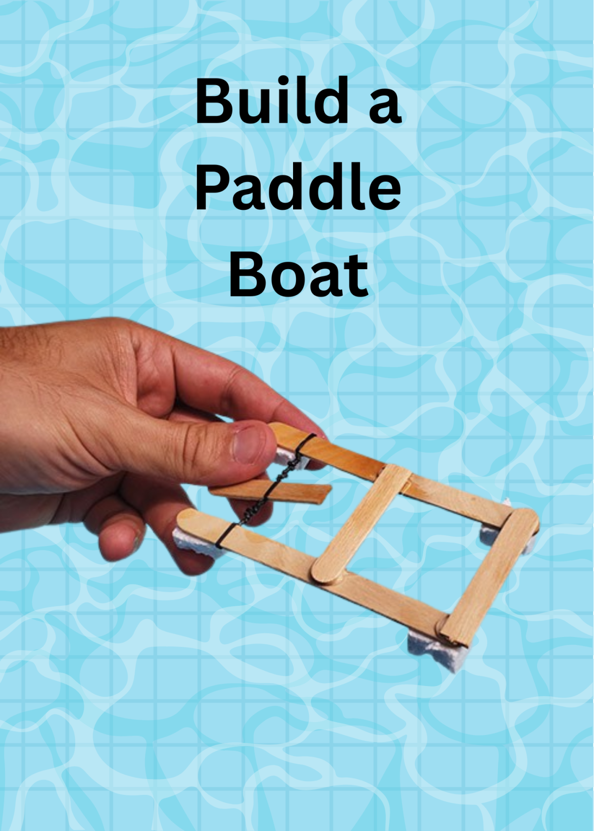 hand, water, popsicle sticks