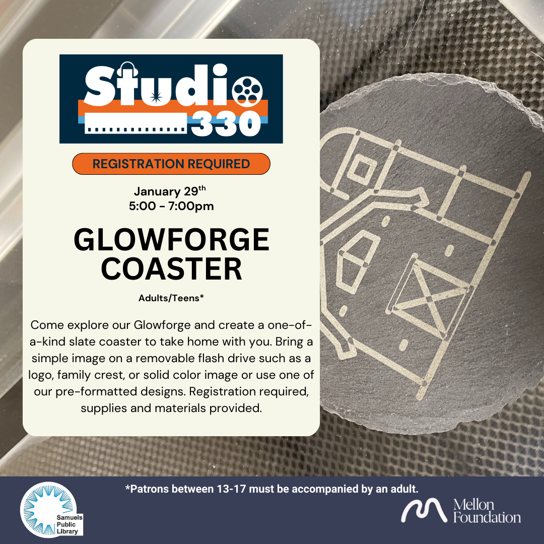 Event Calendar description with a slate engraved coaster.