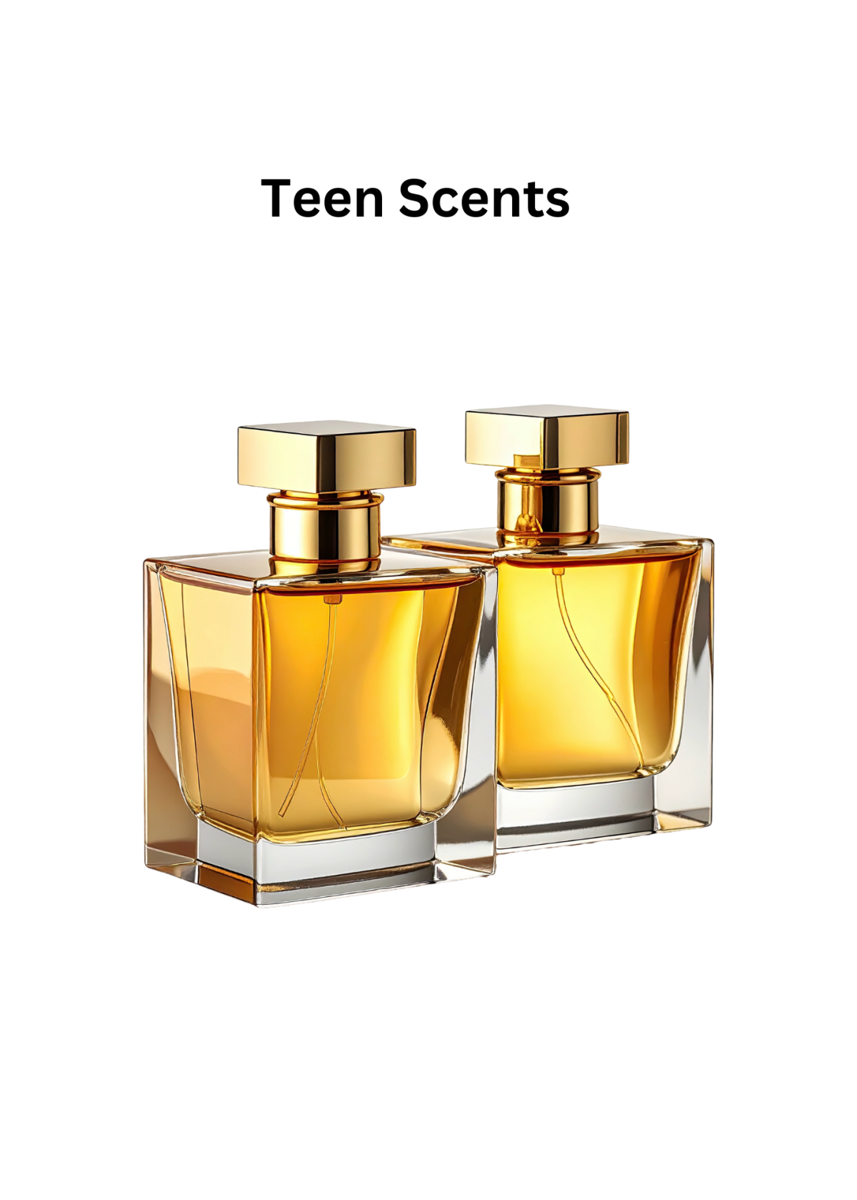 two golden bottles of perfume