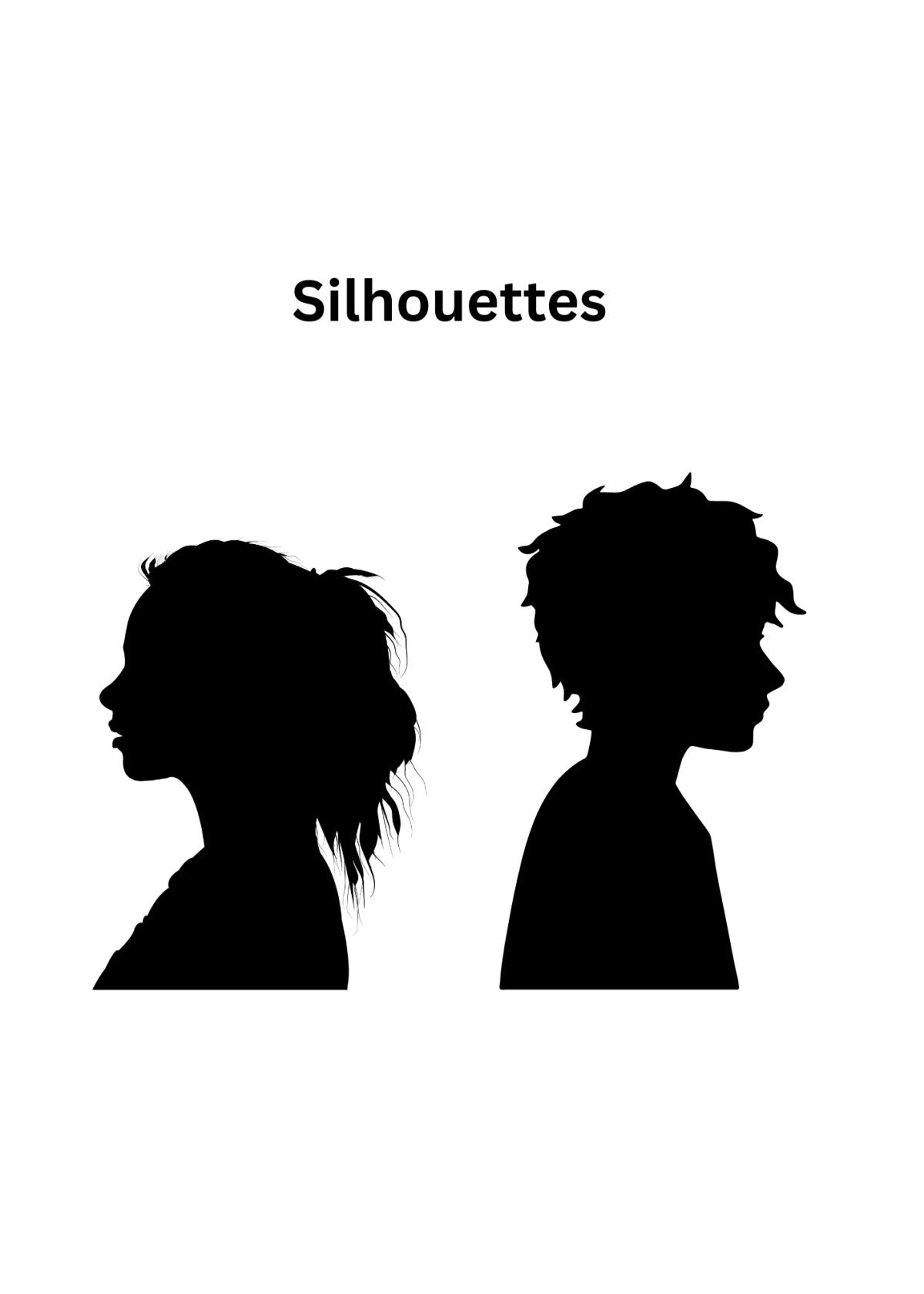 silhouette of boy and girl